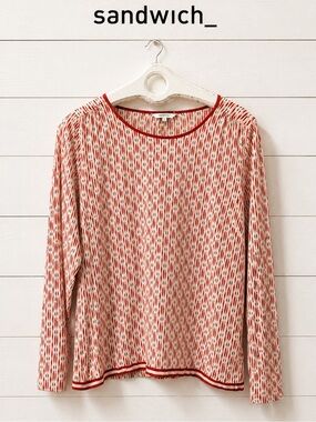 SANDWICH_ – Red patterned long-sleeve top – Size 44